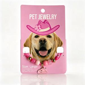 Collar de perlas con lazo y colgante de pata, ajustable para perros medianos y grandes, con un lindo diseño de animales. - Product Image 5