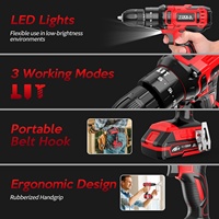 Ensemble sans fil au lithium 20V, mandrin 10mm, 2 vitesses variables, 1550 tr/min, 18+3 couple, OEM, 72 pièces, perceuse-visseuse, coffret de transport, chargeur de batterie
