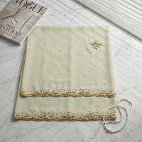 Écharpe en mousseline Garbasar pour femmes musulmanes, collection hiver, design color block personnalisable, séchage rapide, durable et respirante – Meilleures ventes