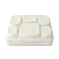 Plateau écologique à 6 compartiments, assiettes biodégradables en amidon de maïs, assiettes jetables