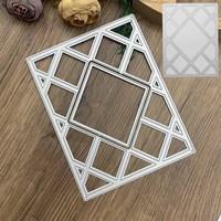 Plantilla de troquelado DIY de hierro grabado para decoración del hogar, con diseño de cuchilla para grabado, costura, puntos y fondo de marco rectangular