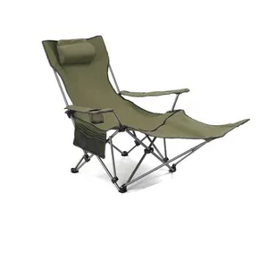 Outdoor portable sit-Lie dual-use folding chair with footrest beach armchair leisure camping sketching chair Fishing recliner
