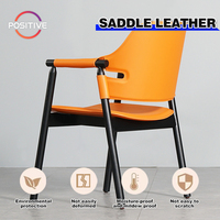 Chaise de salle à manger en cuir pleine fleur de luxe léger, fauteuil simple d'hôtel au design artistique et moderne, chaise de loisirs en bois massif