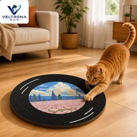 Grattoir pour chat rotatif à 360 degrés en forme de disque vinyle avec base tournante pour chats