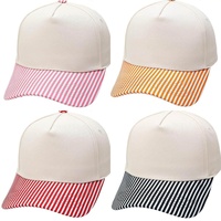 Gorra Deportiva de Moda con Logotipo Personalizado, Gorra de 5 Paneles con Visera a Rayas, Gorra de Alta Calidad con Bordado, Gorras de Béisbol Personalizadas, Gorra Bordada Estilo Dad Hat