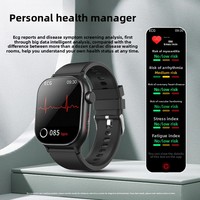 Reloj con Tarjeta 4G F500 de Grado Médico, ECG, Pantalla IPS Cuadrada, Correa de Silicona, Detección de Frecuencia Cardíaca las 24 Horas, Alarma SOS de Caídas, Contesta Llamadas
