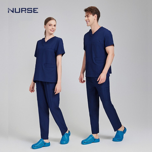 H & U mejor calidad médicos y enfermeras mujeres hombres transpirable algodón poliéster enfermería uniformes conjuntos médico Scrub Hospital uniformes - Product Image 3