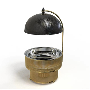 Plat de service chauffant (chafing dish) fabriqué en Inde avec finition dorée, style tendance, en vente par les exportateurs - Product Image 2