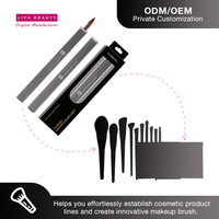 Pinceau de beauté rétractable simple en argent naturel végétalien emballage de maquillage personnalisé OEM ODM vente en gros pour les yeux et les lèvres
