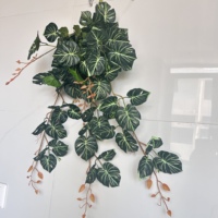 Bandes de feuilles de taro artificielles pour plantes en pot, idéales pour les banquets de mariage, la décoration nordique de la maison, les plantes suspendues d'intérieur et la décoration de jardin.
