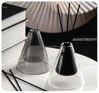 Bouteille de diffuseur de roseaux en verre borosilicate à double paroi de luxe personnalisée | Récipient d'arôme à cône inversé