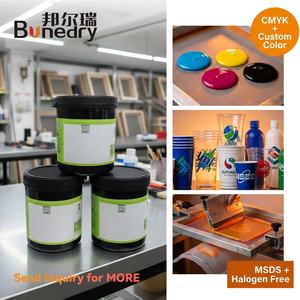 Encre d'impression sérigraphique PVC à base de solvant CMYK Bonedry pour gobelets en plastique, bouteilles PE PP, séchage rapide, sans halogène, avec FDS (fiche de données de sécurité) pour impression sur soie - Product Image 1