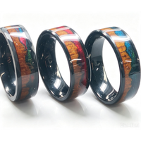Bague classique en carbure de tungstène plaqué noir 8 mm avec incrustation laser pour hommes de la marque Dome Jewelers