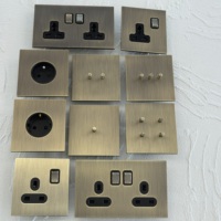 Prise murale universelle double pôle 13A (norme britannique) style rétro en acier inoxydable avec interrupteur à bascule et port USB-C, AC 220-250V, installation facile