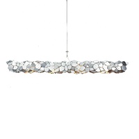 Lustre de salle à manger postmoderne minimaliste allongé à LED, design élégant et créatif, idéal pour bar et table à thé