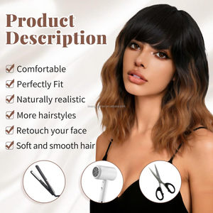 JAMBALAYA Nouvelle Perruque Courte Bouclée Marron Teintée Style Européen et Américain pour Femme avec <span class=keywords><strong>Frange</strong></span> et Ondulations Naturelles – Plusieurs Couleurs Disponibles - Product Image 6