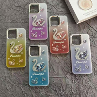 Coque de téléphone cygne diamants dessin animé mignon pour iPhone 17 Promax /Xiaomi Redmi 15/Spark Go2/Samsung A03S