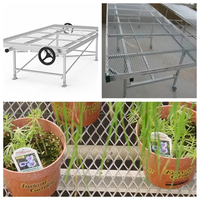 Table de culture mobile réglable avec plateau en treillis métallique, tables roulantes pour un accès facile et une utilisation efficace de l'espace
