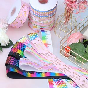 Cinta de Grosgrain Holográfica Arcoíris con Diseños Surtidos de Escamas de <span class=keywords><strong>Sirena</strong></span> y Estampado de Leopardo para Manualidades Infantiles y Lazos para el Cabello - Product Image 2
