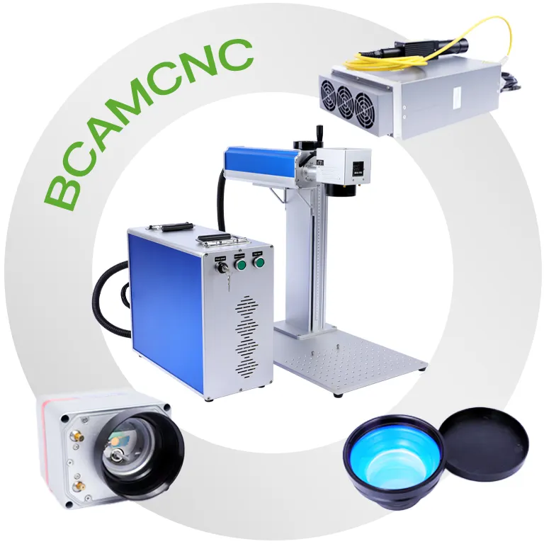 Bcamcnc เครื่องพิมพ์ทำเครื่องหมายเลเซอร์ไฟเบอร์20W 30W 50W ความคิดทางธุรกิจอุตสาหกรรมขนาดเล็กเครื่องเครื่องประดับเงินสแตนเลส