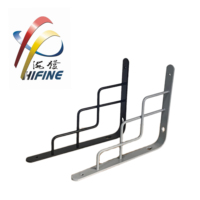 Supports d'étagère décoratifs en forme de L creux - Supports muraux en métal pour étagères flottantes avec design grille moderne