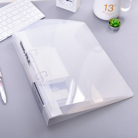 Carpeta de Anillas de Plástico Transparente Blanca y Transparente Personalizada, Carpeta de Archivos de PVC Transparente A4/A5, Material Escolar
