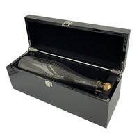 Usine en gros laqué noir en bois de luxe de cadeau de bouteille de champagne boîte 750 ml
