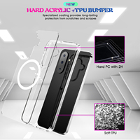 Pour Samsung A16 étui magnétique transparent, nouvelle couverture de téléphone portable anti-rayures en acrylique Slim Fit + TPU 2 en 1 pour Samsung Galaxy A16 5G