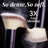 Set Rias Wajah Berkualitas Tinggi 18 Pcs Bulu Sintetis Premium Gagang Plastik Foundation Bedak Concealer Eyeshadow Blush Hitam