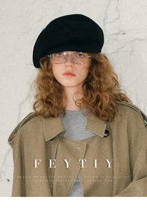 Berretto personalizzabile in puro cotone per l'autunno e l'inverno, Versatile ed elegante, piccolo stile di giornale, cappello per bambini per le donne - Product Image 3