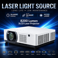 Projecteur laser WUXGA haute luminosité 8200 lumens 3LCD avec installation à 360 degrés et déplacement de l'objectif