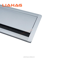 Boîte de passage de câbles carrée en aluminium durable pour bureau, avec fermeture douce