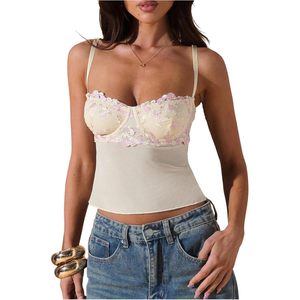 Women's Floral Lace Mesh Crop Cami <b>Top</b> Spaghetti Strap <b>Sweetheart</b> <b>Neckline</b> Translucent Summer Outfit Y2k Style - Product Image 1