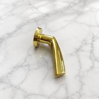 Manija de puerta de chapa metálica estampada SS304, palanca hueca en forma de S, acabado cepillado en bronce, oro pulido, rosa circular, para interior de villas y puertas de madera.