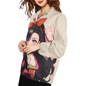 Camisas <span class=keywords><strong>de</strong></span> Manga Larga para Mujer con Estampado Único <span class=keywords><strong>de</strong></span> <span class=keywords><strong>Anime</strong></span>, Camisa Formal Holgada con Botones, Blusa Imprescindible para Mujer <span class=keywords><strong>de</strong></span> Oficina - Product Image 2