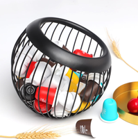 Support de rangement et présentoir classique écologique en fer pour capsules de café, moulinets à café et sucre, idéal pour les cafés