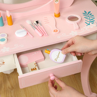 Coiffeuse de maquillage en bois pour enfants maison de jeu cosmétiques artificiels bijoux bureau cadeau d'anniversaire beauté mode jouets pour