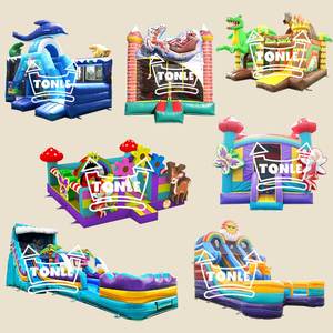 Tonle July khuyến mãi bộ sưu tập giải phóng mặt bằng giá thương mại trẻ em bị trả lại Nhà trượt nước Inflatable khóa học trở ngại trò chơi - Product Image 3