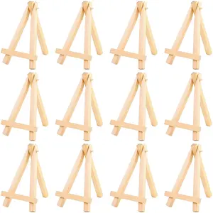 12-piece mini wooden easel, adjustable table top easel. Display artist easel stand, table frame can be folded A frame wooden eas