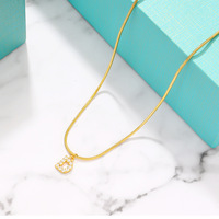 Collier chaîne serpent Hip Hop 1,2 mm avec pendentif alphabet 26 lettres en zircon plaqué or en acier inoxydable réglable transfrontalier
