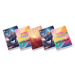 PIGNA - SET DI 5 QUADERNI MAXI COMPLETI PER BAMBINI, A RIGHE, 40 FOGLI/CONFEZIONE, ASSORTITI - Product Image 1