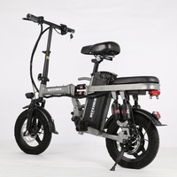 Vélo électrique pliable OEM 48V 400W avec batterie au lithium, moteur sans balais à 3 vitesses, 8Ah, roue de 14 pouces pour adultes, utilisation en ville