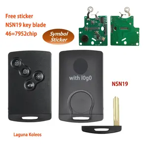 Clé de voiture sans clé noire pour <span class=keywords><strong>Megane</strong></span> <span class=keywords><strong>3</strong></span> Fluence Scenic pour Koleos Clio Captur <span class=keywords><strong>Carte</strong></span> intelligente PCF7952/7953 Puce 433Mhz - Product Image 2