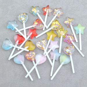 Nouveauté : Sucettes en résine colorées et scintillantes en forme de cœur, très demandées pour la création artisanale, le scrapbooking et les accessoires de bijoux DIY - Product Image 1