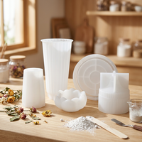 Kit de moule en silicone pour plateau de vase, support de bougie, pot de fleurs, en plâtre et ciment, antiadhésif, pour décoration de bureau