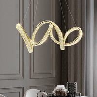 Lustre de restaurant moderne à double couche en cristal, forme ellipse, pour salle à manger et bar, style luxe, vente directe usine
