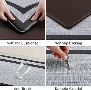 <span class=keywords><strong>Tapis</strong></span> <span class=keywords><strong>de</strong></span> <span class=keywords><strong>cuisine</strong></span> ergonomiques confortables, noirs et <span class=keywords><strong>gris</strong></span>, rembourrés, anti-fatigue, antidérapants, imperméables pour le sol - Product Image 4