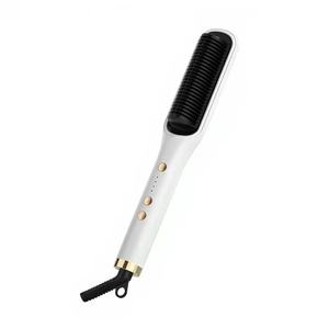 Dual-Use Forest Green Metal Ceramic Hair Straightener Curler with LED Display Negative Ion Volumizing Household Electric Heater - Product Image 4