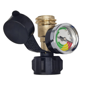 Regulador de propano QCC1 con manómetro, conector de latón para estufa de camping, adaptador de cilindro de gas portátil, válvula POL - Product Image 2