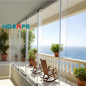 Hotel Exterior acordeón <span class=keywords><strong>terraza</strong></span> puertas plegables de vidrio corredizo sin marco pared de partición de vidrio móvil <span class=keywords><strong>puerta</strong></span> corredera de Patio plegable - Product Image 2